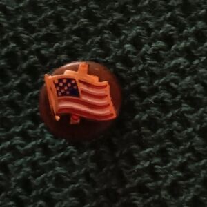 Tiny screw back lapel American flag pin vintage